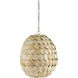 Buko 3 Light 20 inch Coco Cream Pendant Ceiling Light
