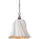 Twirl 1 Light 18 inch White/Antique Brushed Nickel Pendant Ceiling Light
