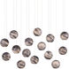Palatino 15 Light 48 inch Blue Marbeled and Silver Multi-Drop Pendant Ceiling Light