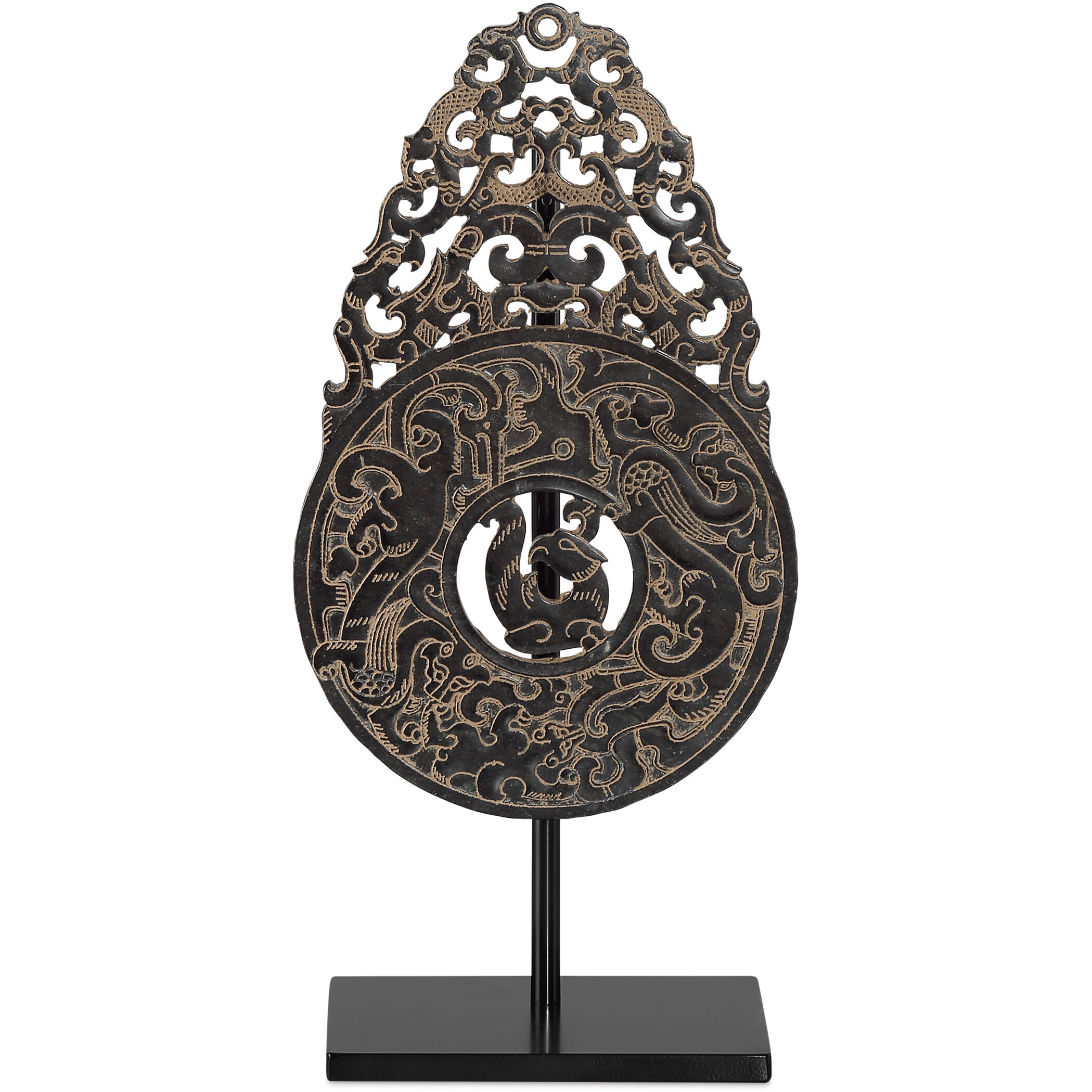 Han Dynasty 13.75 X 6.75 inch Jade Symbol Sculpture