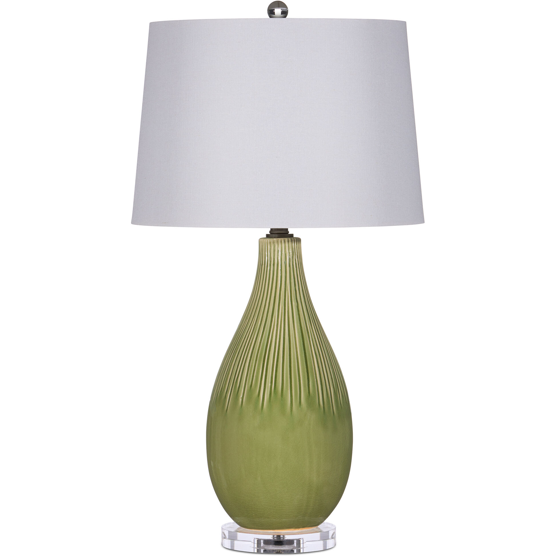 Anjou 29.75 inch 150 watt Pale Green/Off-White/Clear/Satin Nickel Table Lamp Portable Light