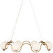 Equilibrium 8 Light 38.75 inch Antique Brass/White Chandelier Ceiling Light