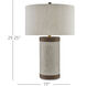 Baptiste 29.5 inch 150 watt Ivory/Brown/Brushed Brass Table Lamp Portable Light