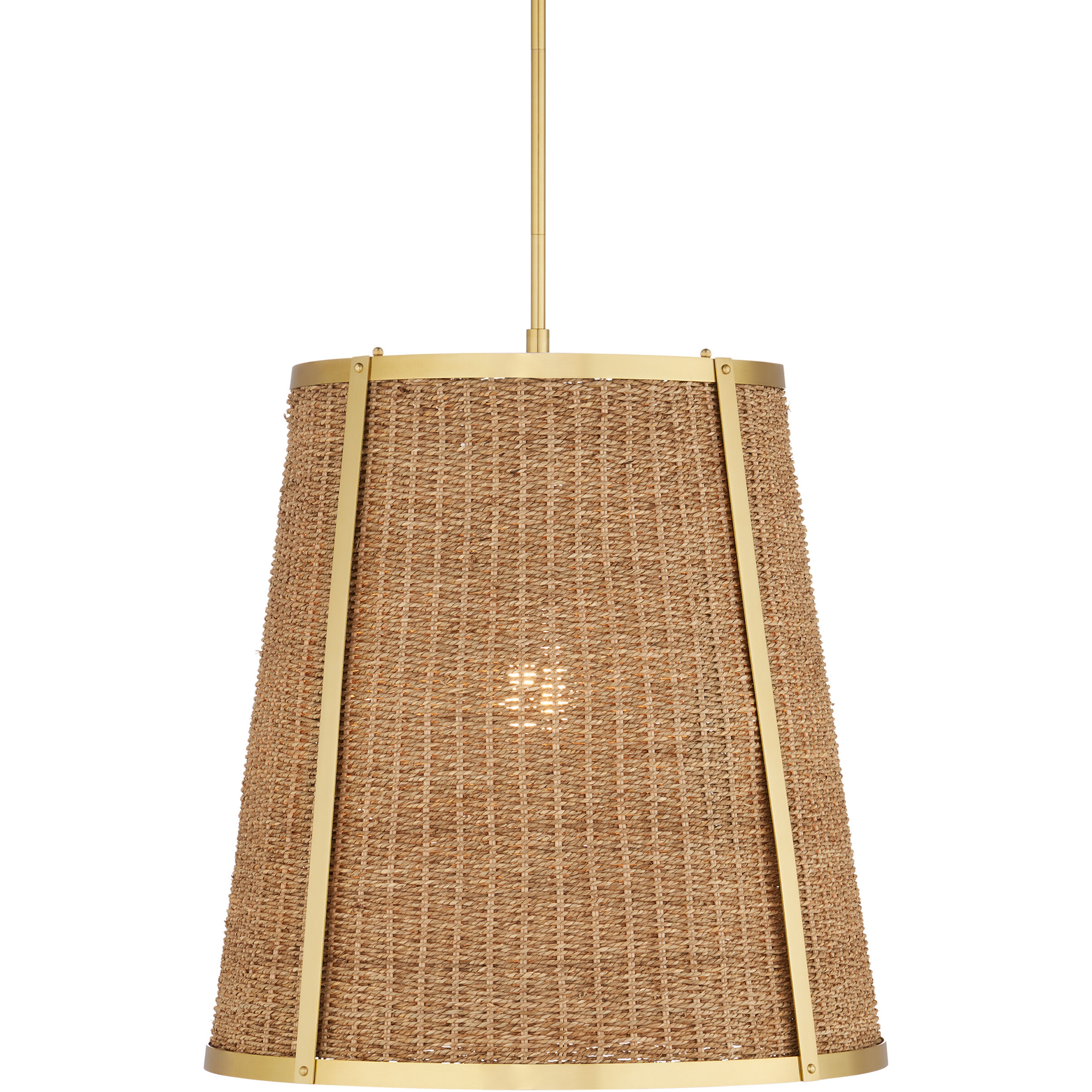 Deauville 1 Light 22 inch Natural/Polished Brass Pendant Ceiling Light, Suzanne Duin Collection