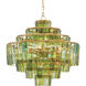 Sommelier 8 Light 27 inch Dark Contemporary Gold Leaf/Green Chandelier Ceiling Light