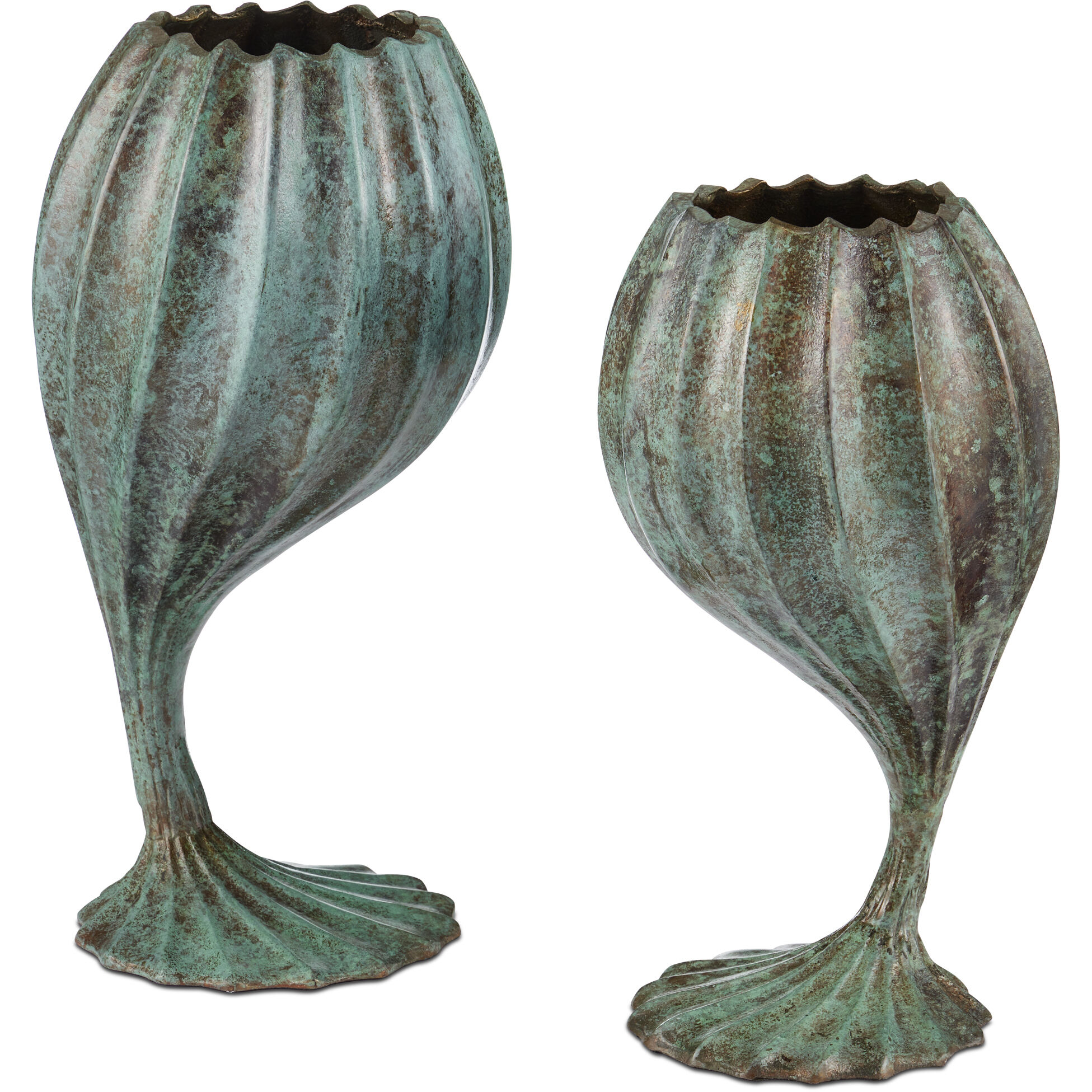 Utrecht Verdigris Decorative Objects, Set of 2