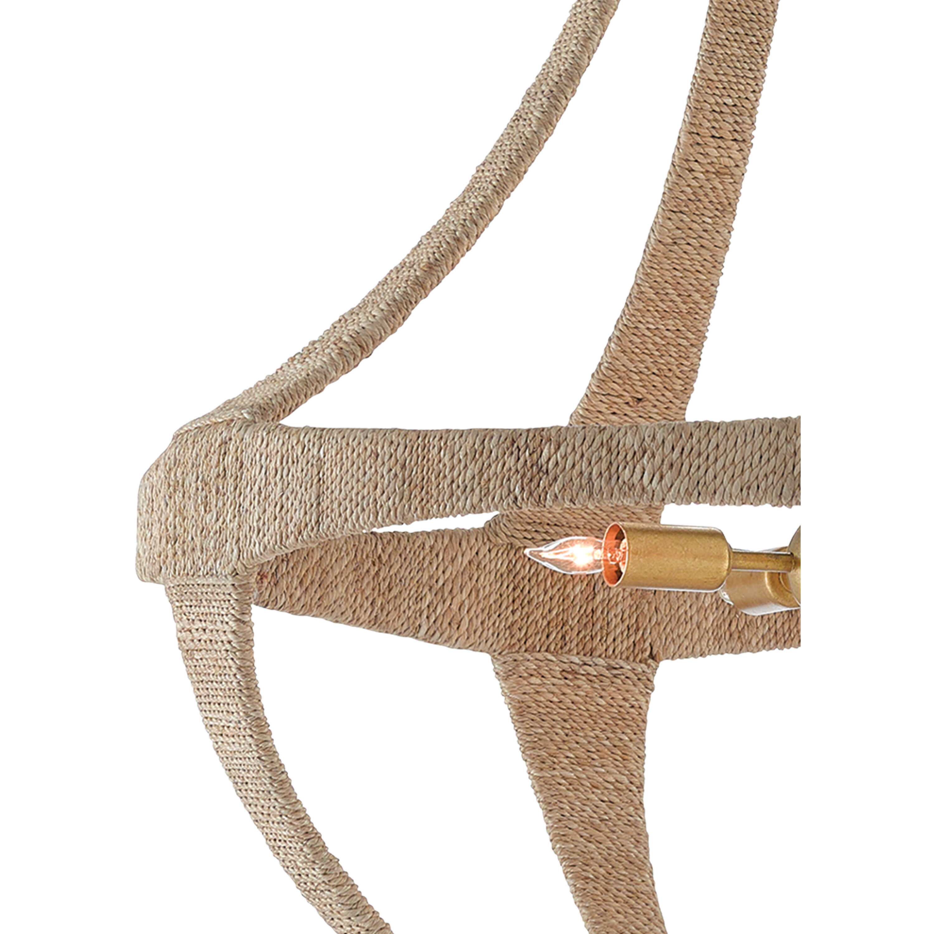 Ibiza 4 Light 28 inch Natural/Dark Contemporary Gold Leaf Chandelier Ceiling Light