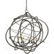 Genesis 6 Light 35 inch Black Iron Chandelier Ceiling Light
