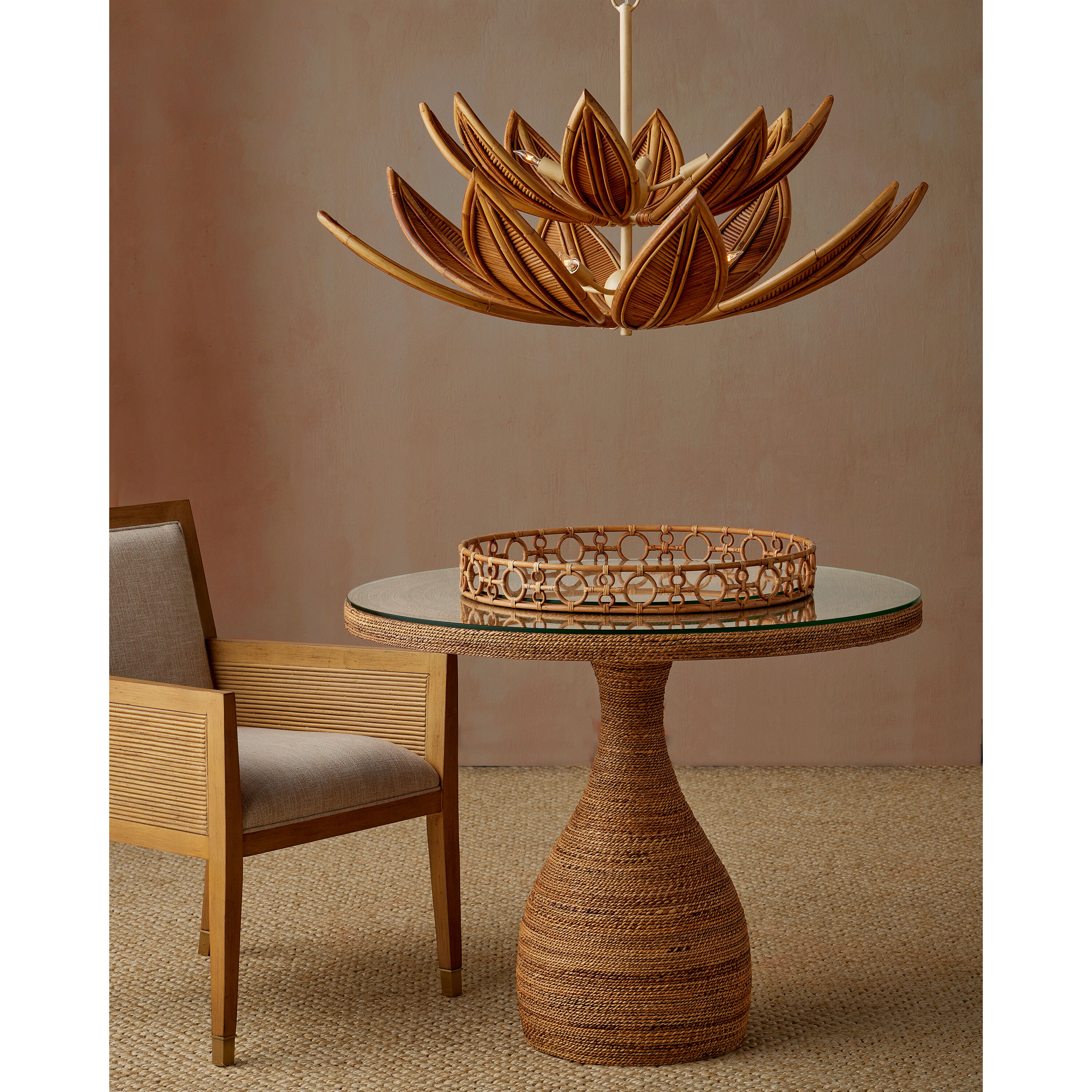 Cubana 8 Light 40.25 inch Natural/Coco Cream Two-Tier Chandelier Ceiling Light