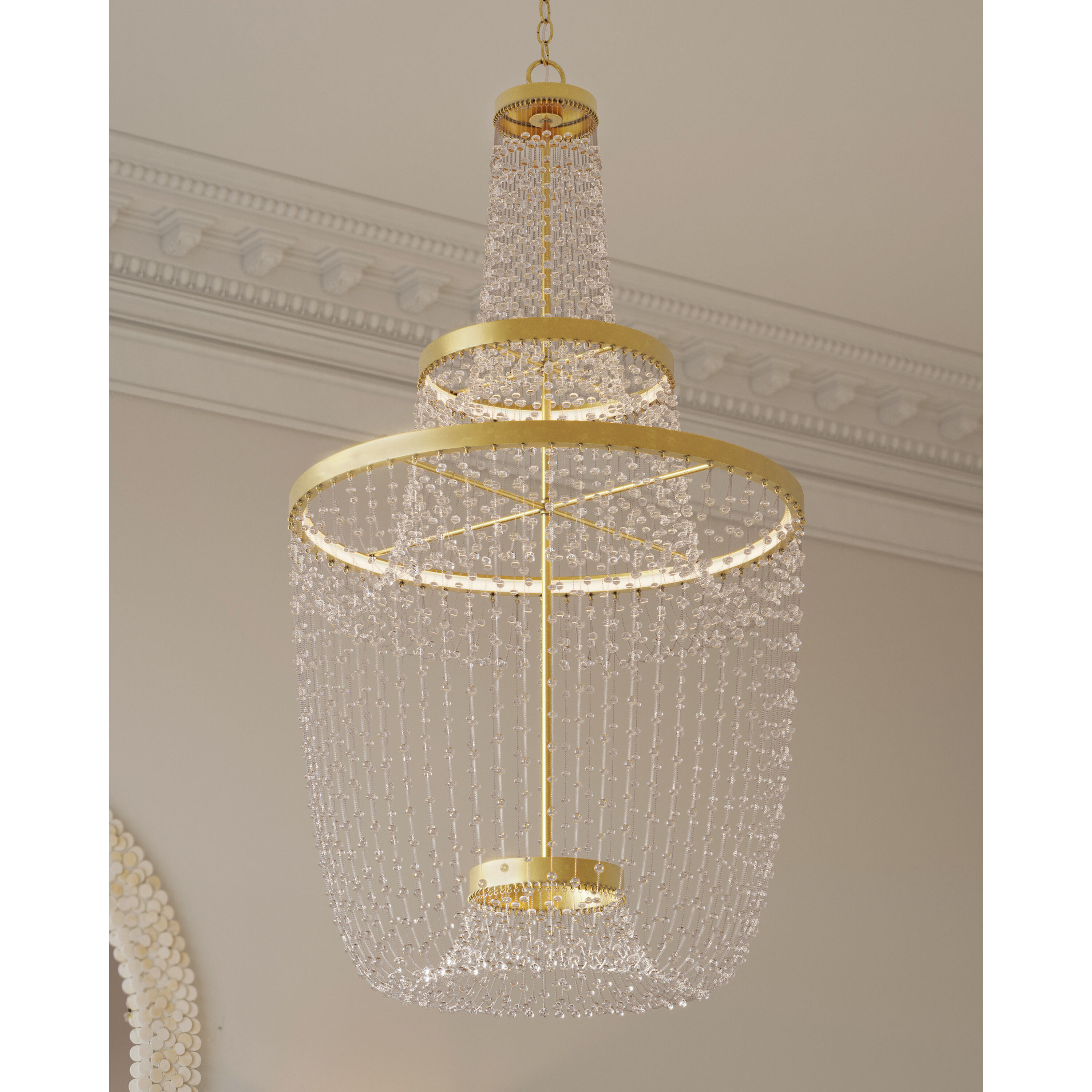 Mademoiselle LED 27.25 inch Contemporary Gold Leaf/Contemporary Gold/Clear Chandelier Ceiling Light