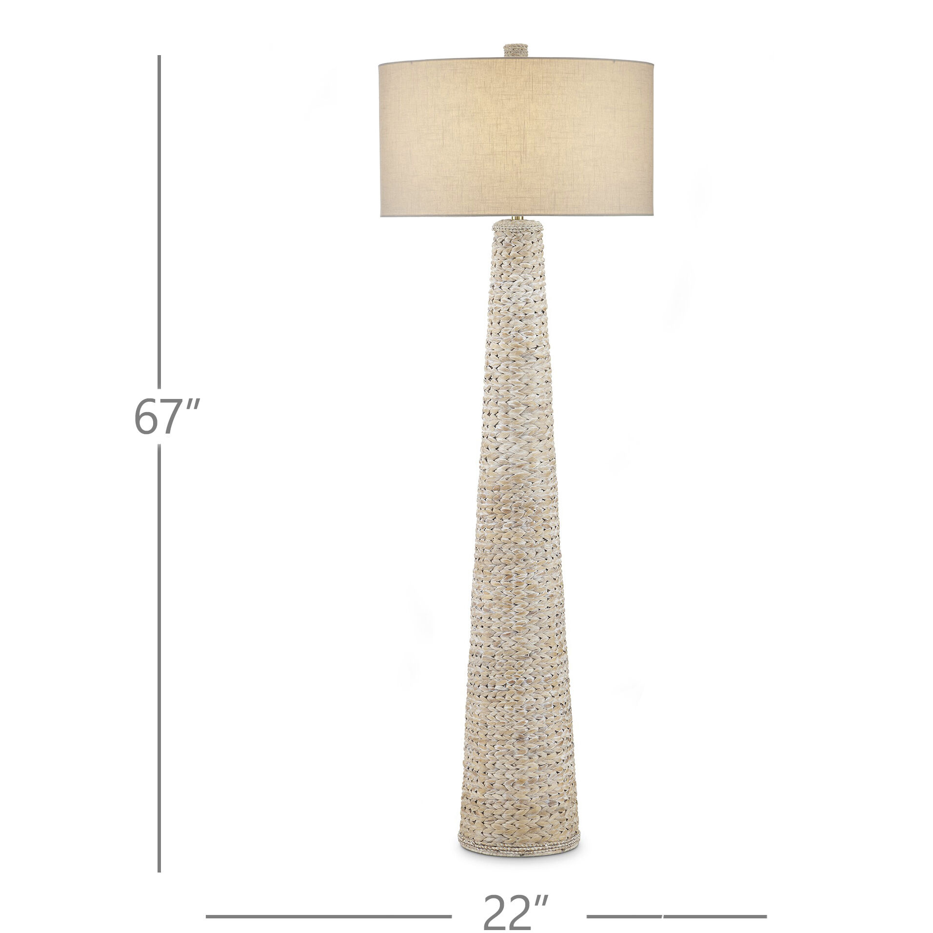 Birdsong 67 inch 150 watt Whitewash Floor Lamp Portable Light