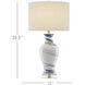 Hanni 28.5 inch 150 watt White/Blue Table Lamp Portable Light