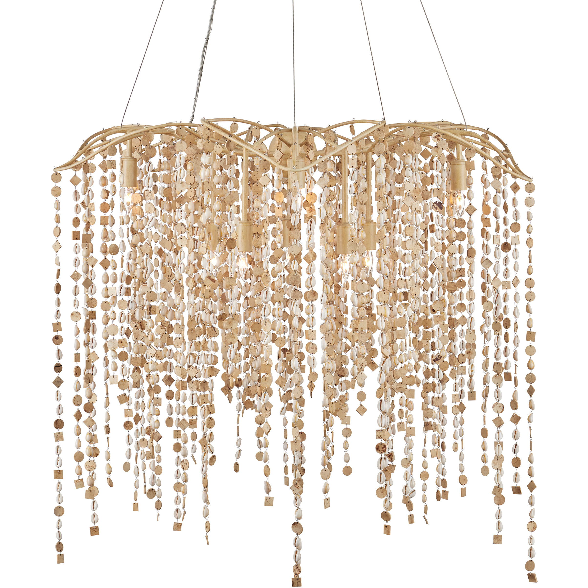 Kealia 10 Light 36 inch Natural/Coco Cream Chandelier Ceiling Light, Large