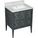 Santos 28 X 34 inch Vintage Navy/Natural/White/Brushed Brass/Polished Nickel Vanity with Undermount Sink