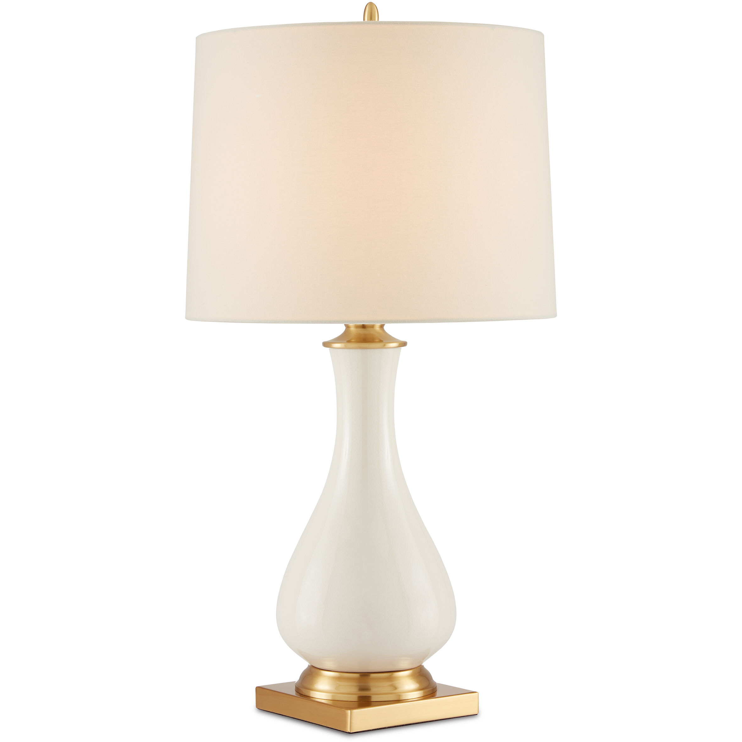 Lynton 31 inch 150 watt Cream Crackle/Brass Table Lamp Portable Light