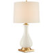 Lynton 31 inch 150 watt Cream Crackle/Brass Table Lamp Portable Light