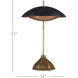 Domville 21 inch 7 watt Antique Brass/Black Table Lamp Portable Light