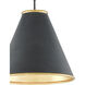 Pierrepont 1 Light 16 inch Antique Black/Contemporary Gold Leaf/Painted Gold Pendant Ceiling Light, Small