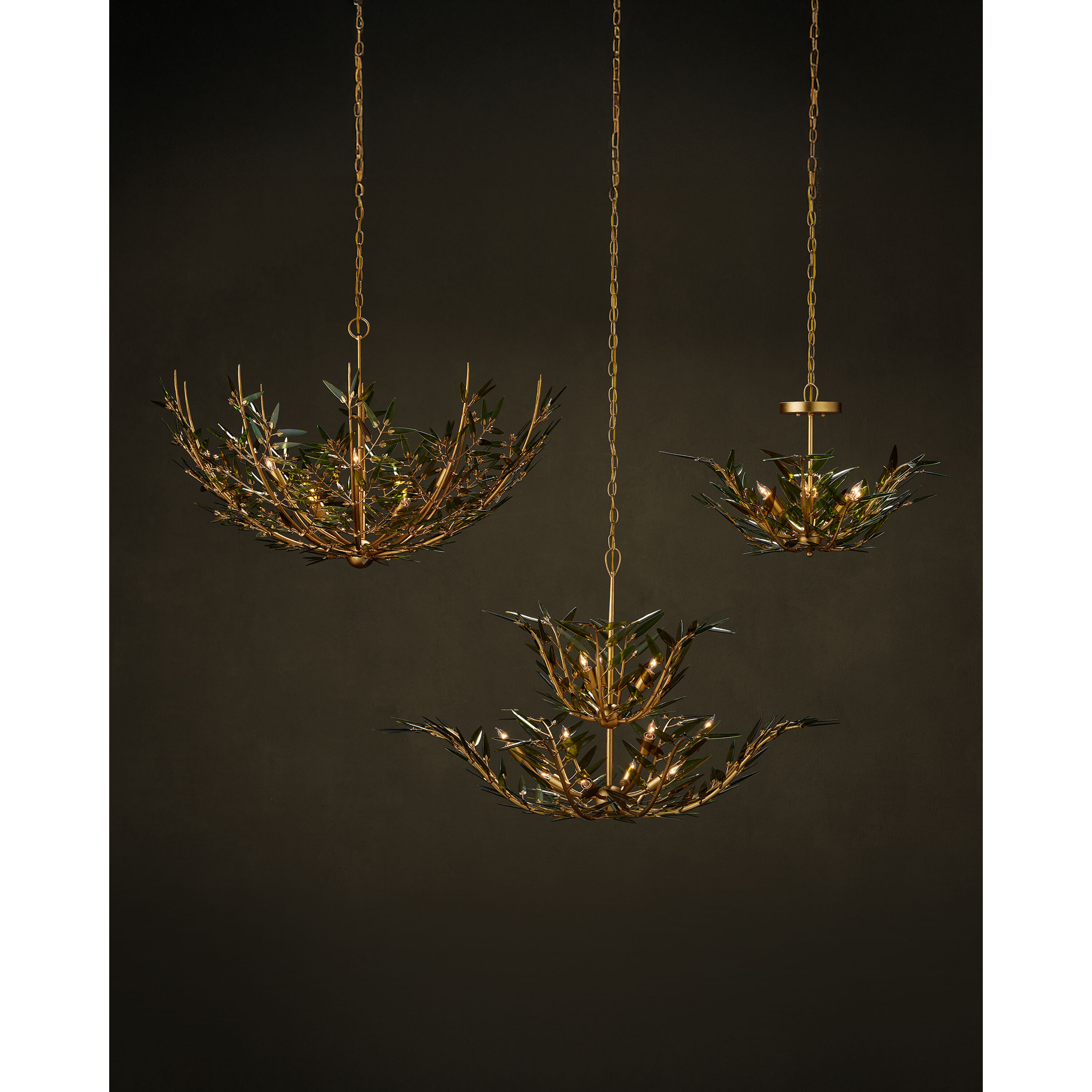 Babylon 8 Light 44 inch Green/Contemporary Gold Leaf/Contemporary Gold Chandelier Ceiling Light