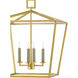 Denison 4 Light 18 inch Contemporary Gold Leaf Lantern Pendant Ceiling Light, Medium