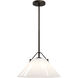 Bronwen 1 Light 19 inch Opaque White/Oil Rubbed Bronze Pendant Ceiling Light