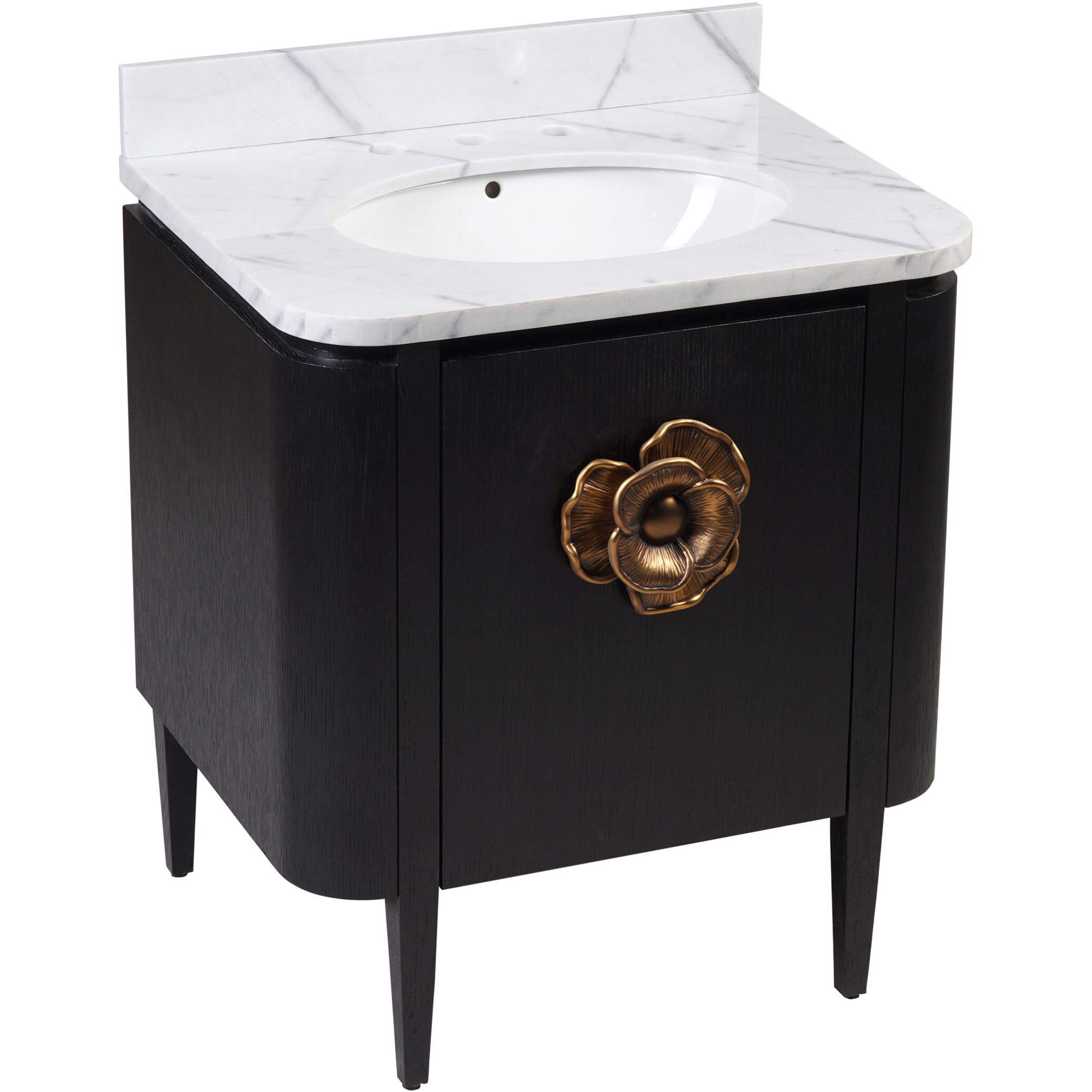 Briallen 30 X 34.25 inch Caviar Black/Natural/White/Light Antique Brass Vanity with Undermount Sink