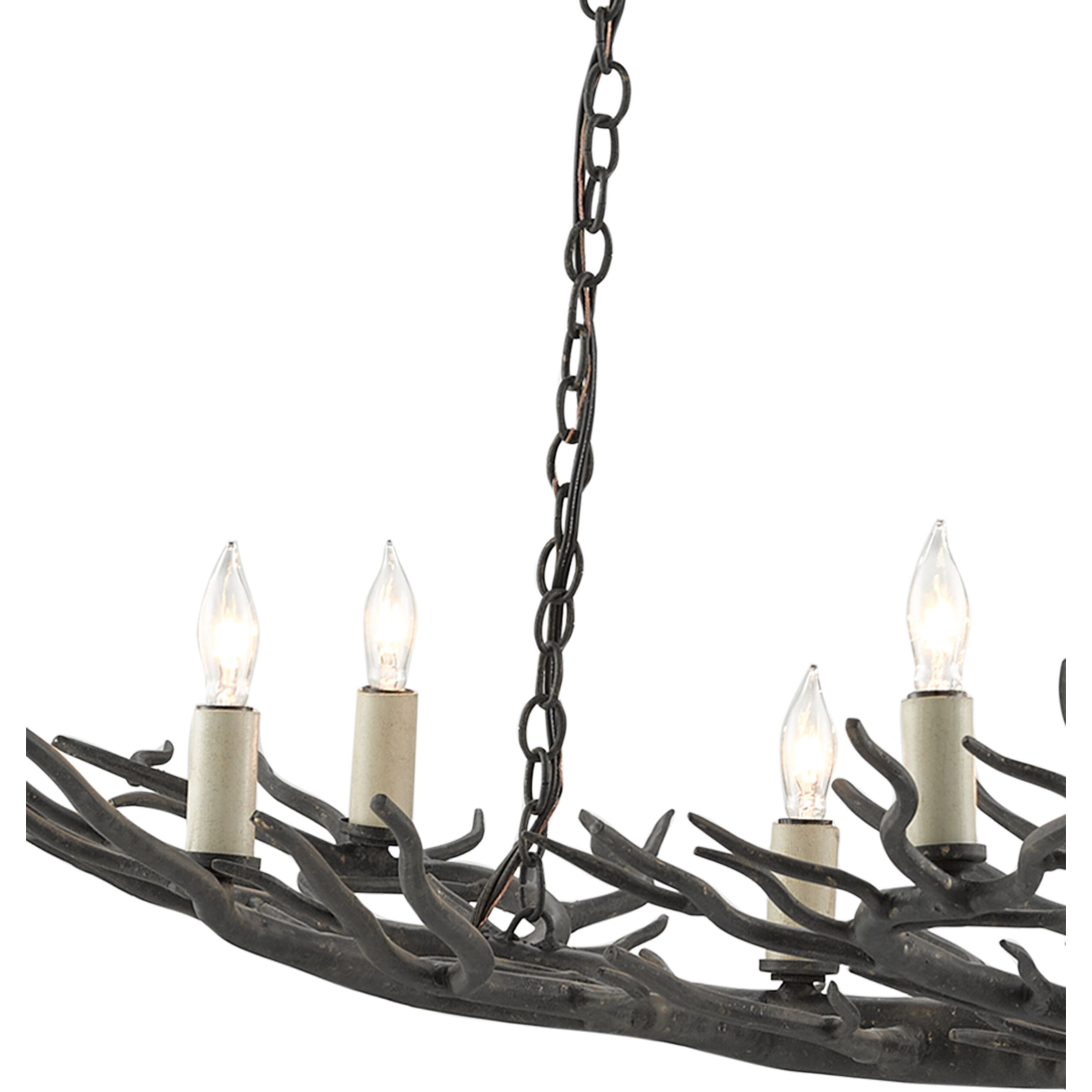 Rainforest 9 Light 34.5 inch Rustic Bronze Chandelier Ceiling Light, Small