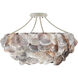Seahouse 6 Light 22 inch Smokewood/Natural Shell Chandelier Ceiling Light, Convertible to Semi-Flush