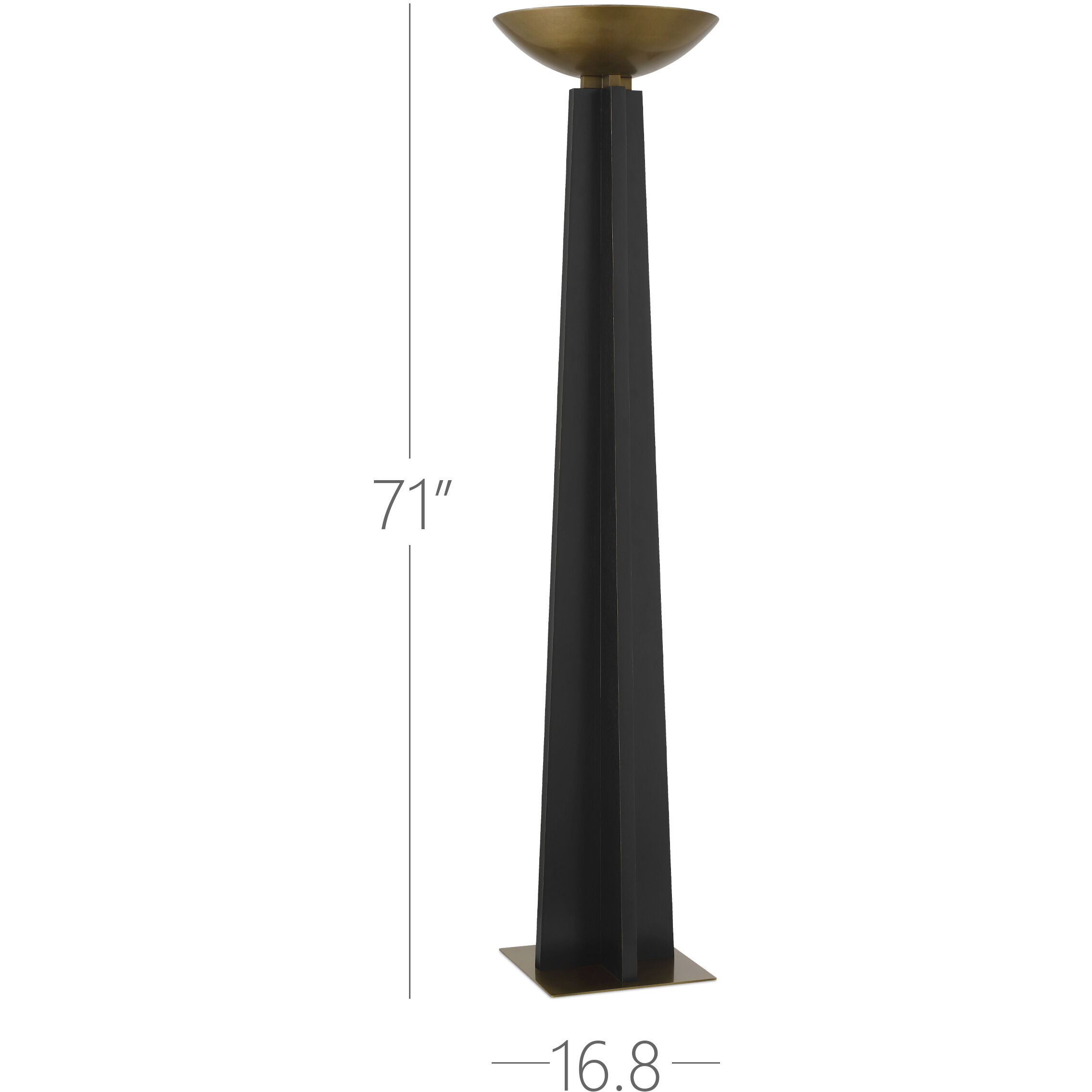 Calyx 71 inch 28.00 watt Black/Antique Brass Torchiere Floor Lamp Portable Light