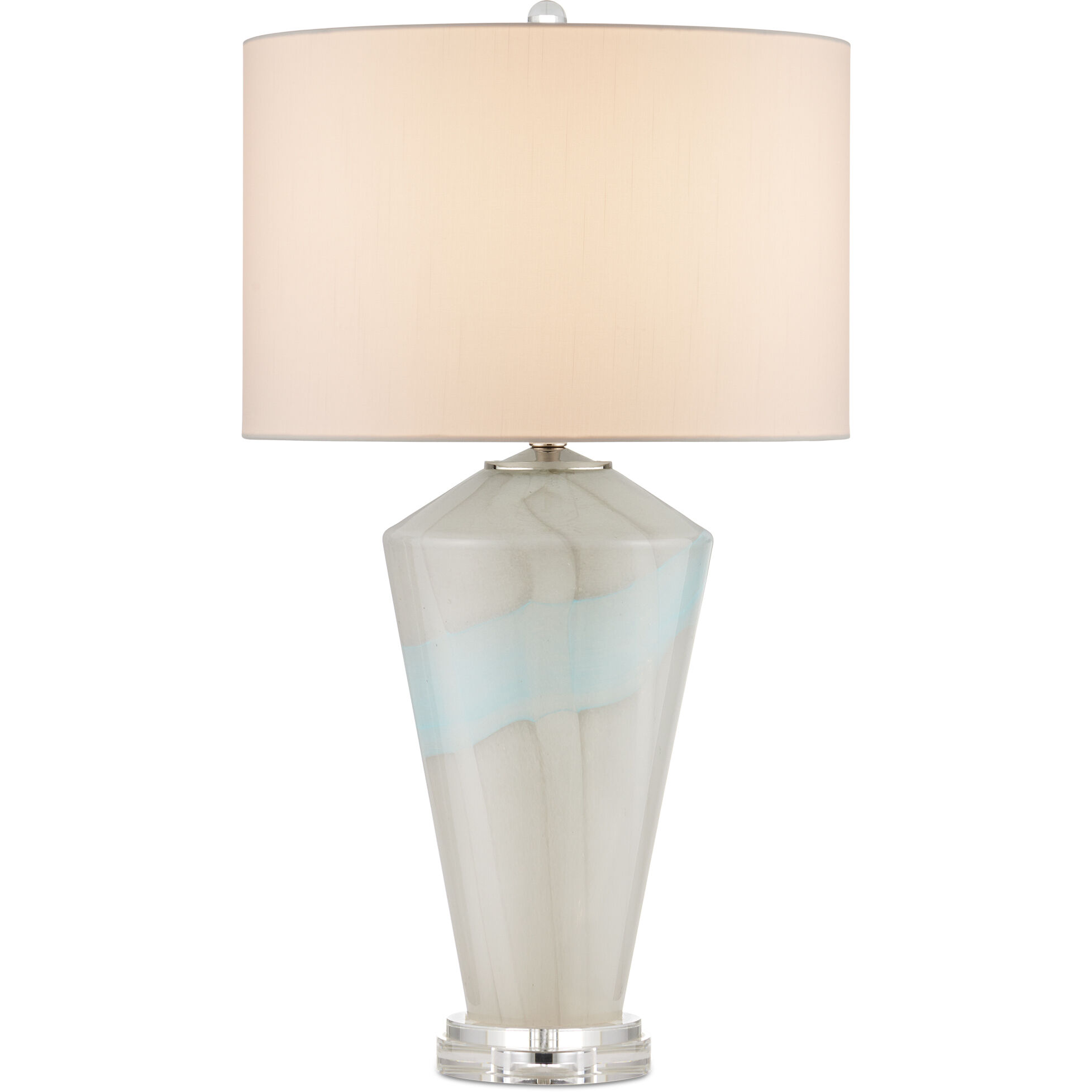 Floating Cloud 30 inch 150 watt Pale Gray/Light Blue/Clear/Polished Nickel Table Lamp Portable Light