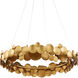 Lavengro 1 Light 32 inch Contemporary Gold Leaf and White Chandelier Ceiling Light