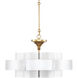 Grand Lotus 1 Light 20.25 inch Sugar White/Comtemoprary Gold Leaf Chandelier Ceiling Light, Small, Convertible to Semi-Flush
