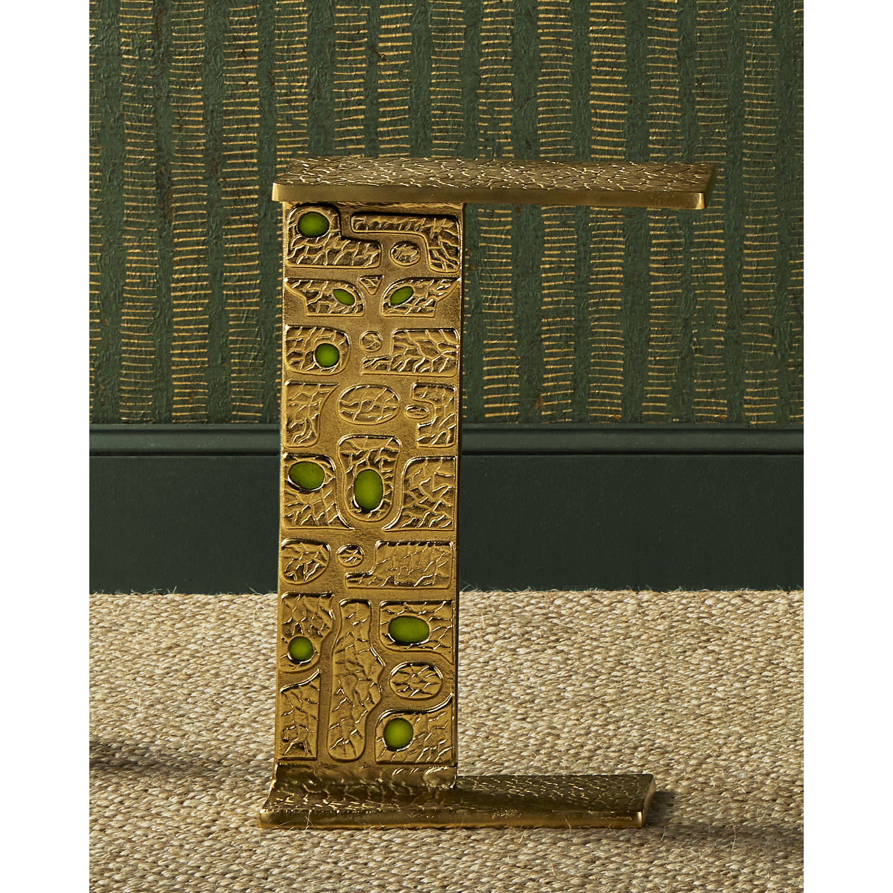 Beau Monde 24 X 15.75 inch Gold/Green C Table