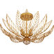 Leaflace 4 Light 26 inch Contemporary Gold Leaf/Contemporary Gold Semi-Flush Mount Ceiling Light