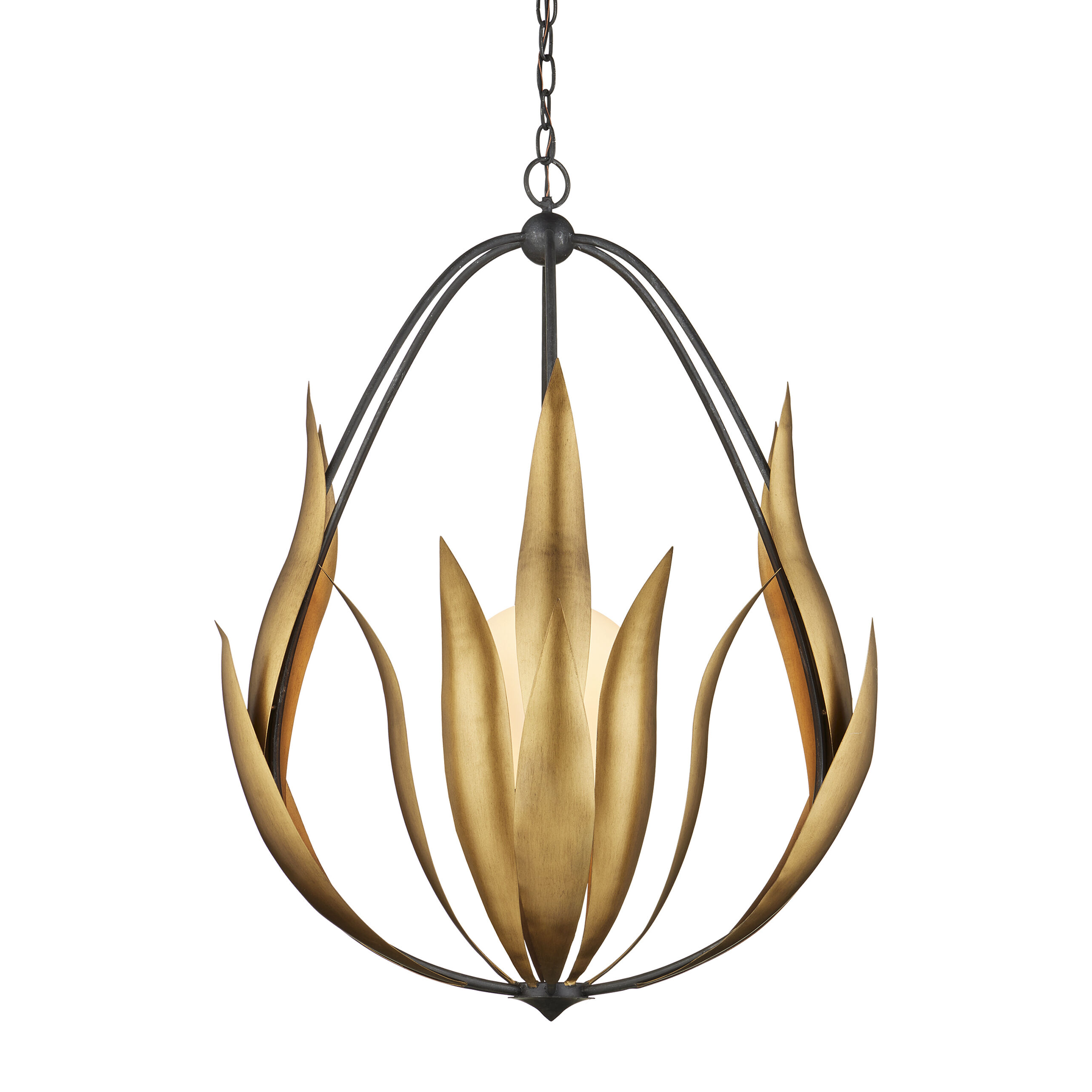 Endymion 1 Light 26 inch Aged Steel/Brass/White Chandelier Ceiling Light