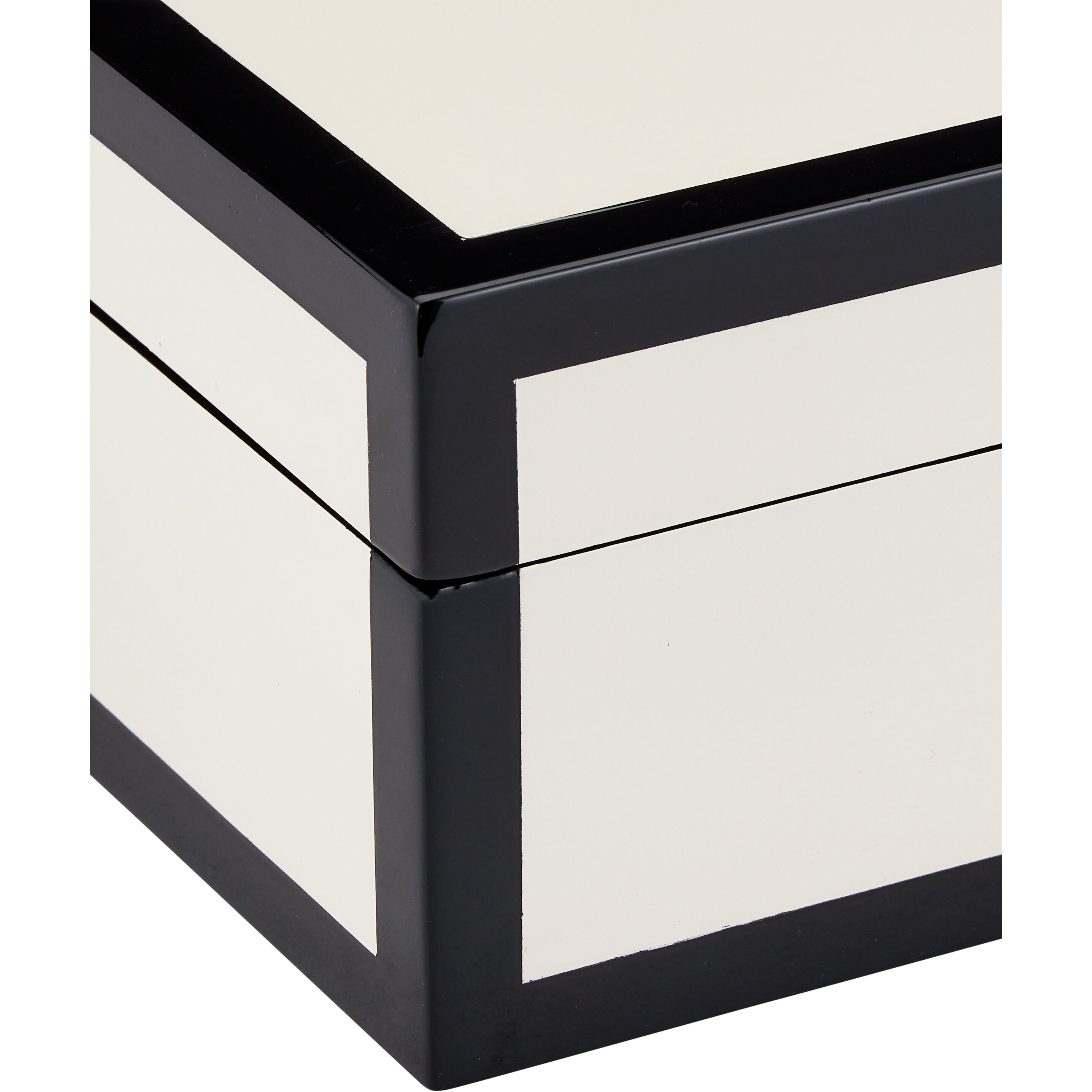 Chloe 10.25 inch Ivory/Black Boxes, Set of 2