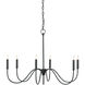 Tirrell 6 Light 34 inch Antique Black Chandelier Ceiling Light, Small