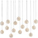 Finhorn 15 Light 48 inch Painted Silver/Pearl Multi-Drop Pendant Ceiling Light