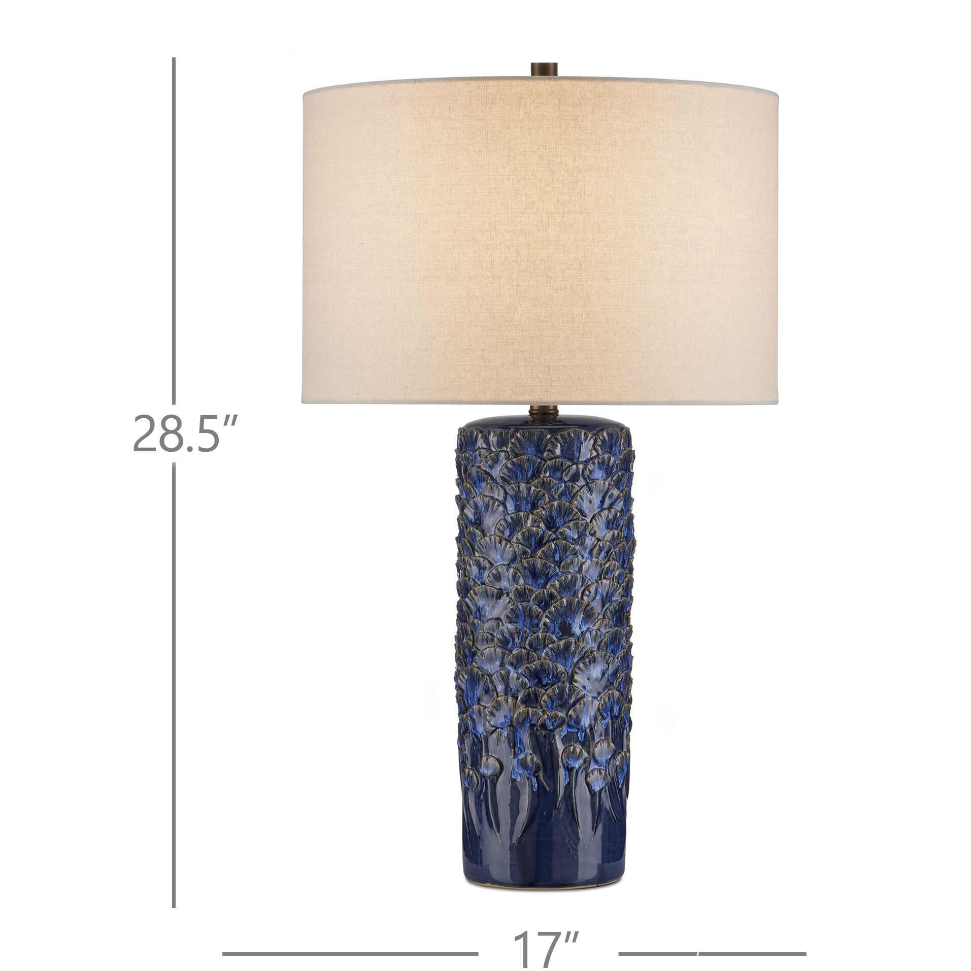 Fairmont 28.5 inch 150 watt Dark Blue Reactive Table Lamp Portable Light