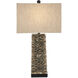 Villamare 30 inch 150 watt Natural/Satin Black Table Lamp Portable Light