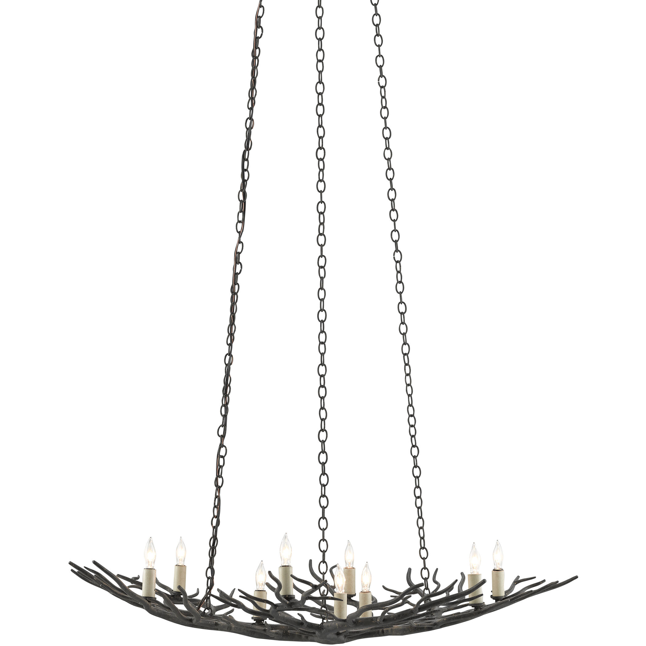 Rainforest 9 Light 34.5 inch Rustic Bronze Chandelier Ceiling Light, Small