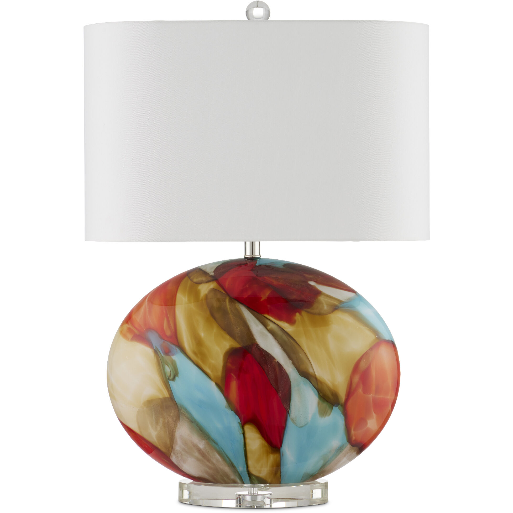 Vivid 29.5 inch 150 watt Red/Blue/Yellow/Off-White/Clear/Polished Nickel Table Lamp Portable Light