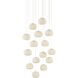 Piero 15 Light 25 inch White/Painted Silver Multi-Drop Pendant Ceiling Light