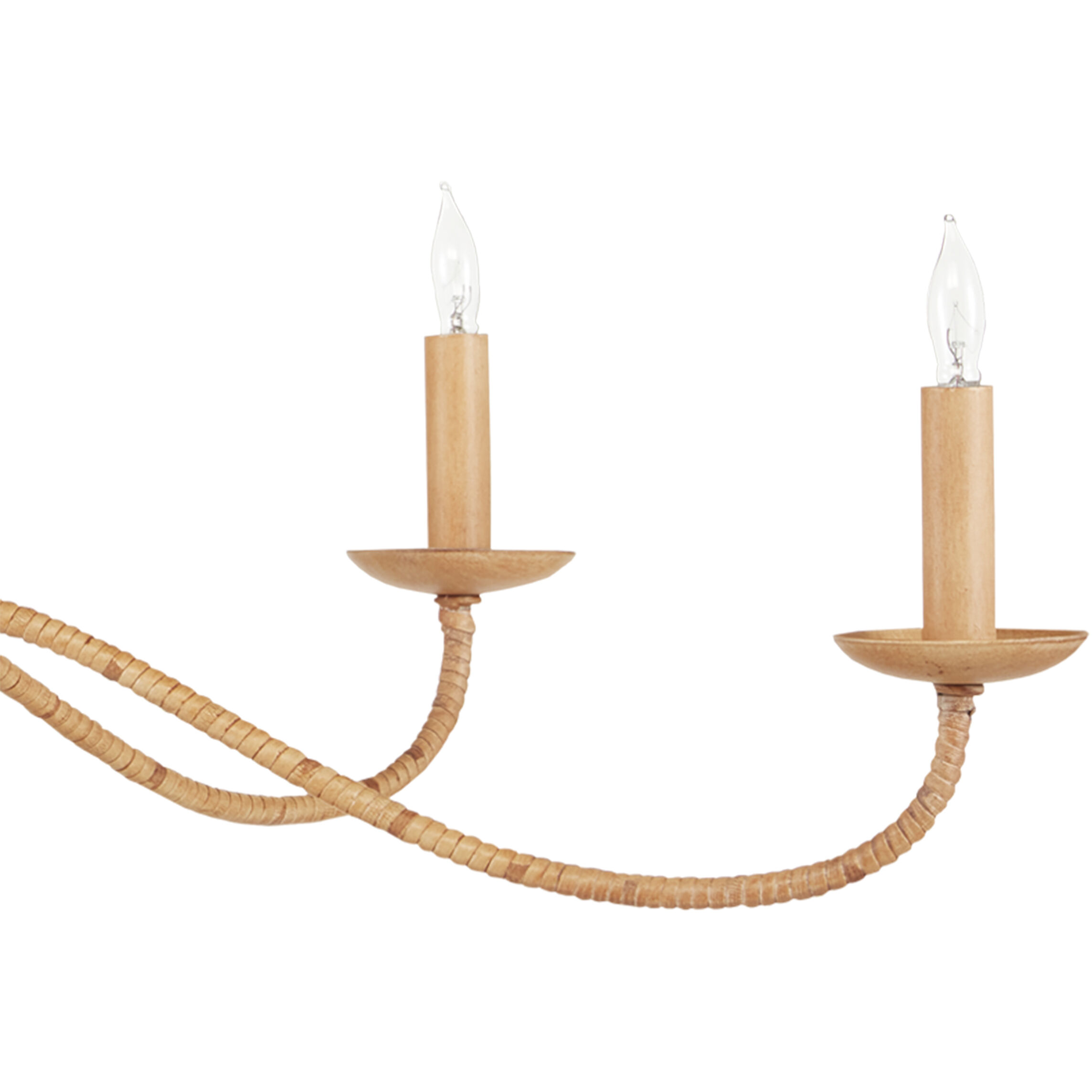 Saxon 5 Light 33.25 inch Painted Rattan/Natural Rattan Chandelier Ceiling Light, Small