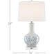 Myrtle 28 inch 150 watt White/Blue/Clear/Polished Nickel Table Lamp Portable Light