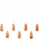 Rame 7 Light 58 inch Copper and Silver Multi-Drop Pendant Ceiling Light