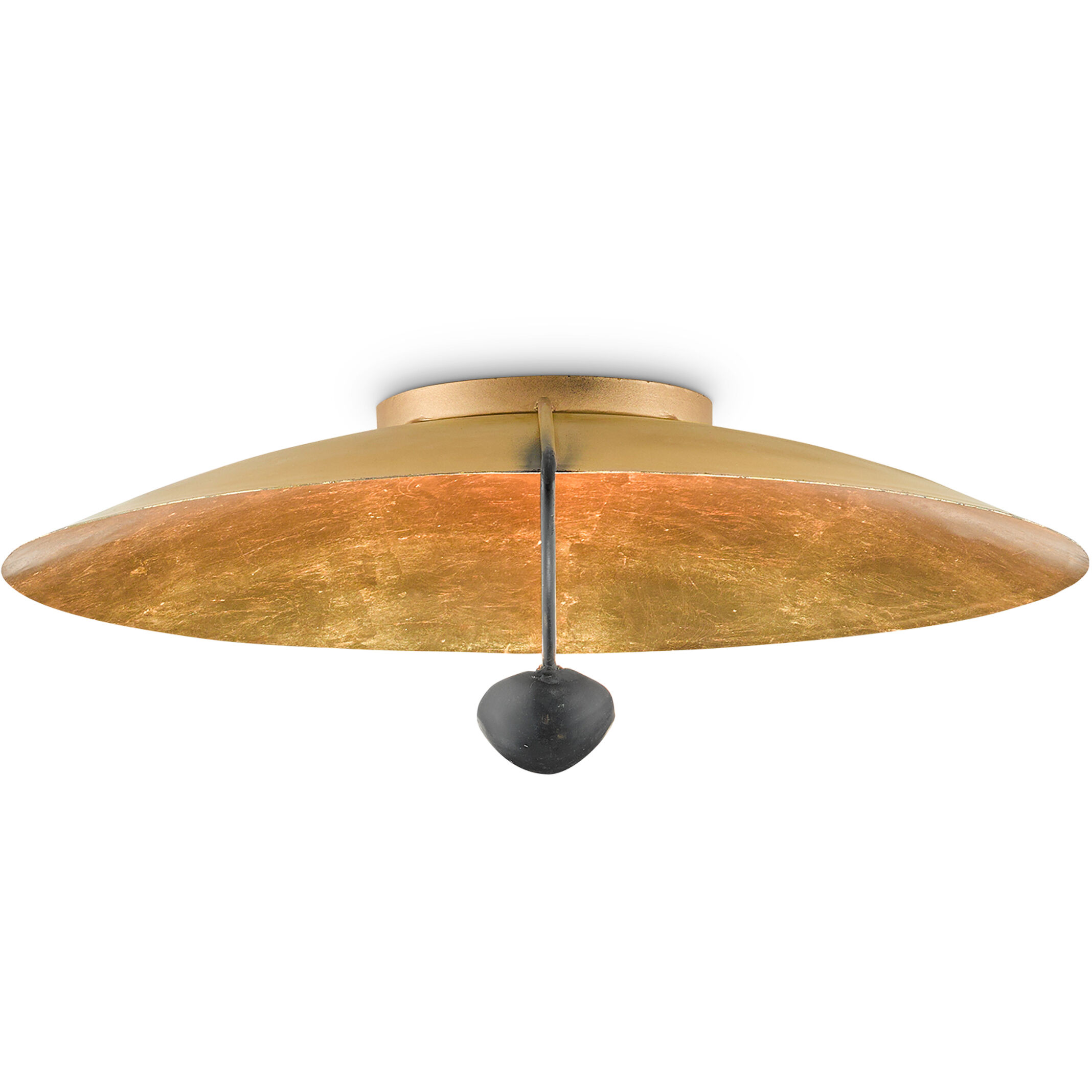 Pinders 2 Light 27.75 inch Contemporary Gold Leaf/French Black Flush Mount Ceiling Light