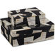 Bindu 10 inch Natural and Black with Linen Boxes, Set of 2