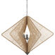 Shizen 3 Light 47 inch Natural Rope and Hiroshi Gray Chandelier Ceiling Light, Hiroshi Koshitaka Collection