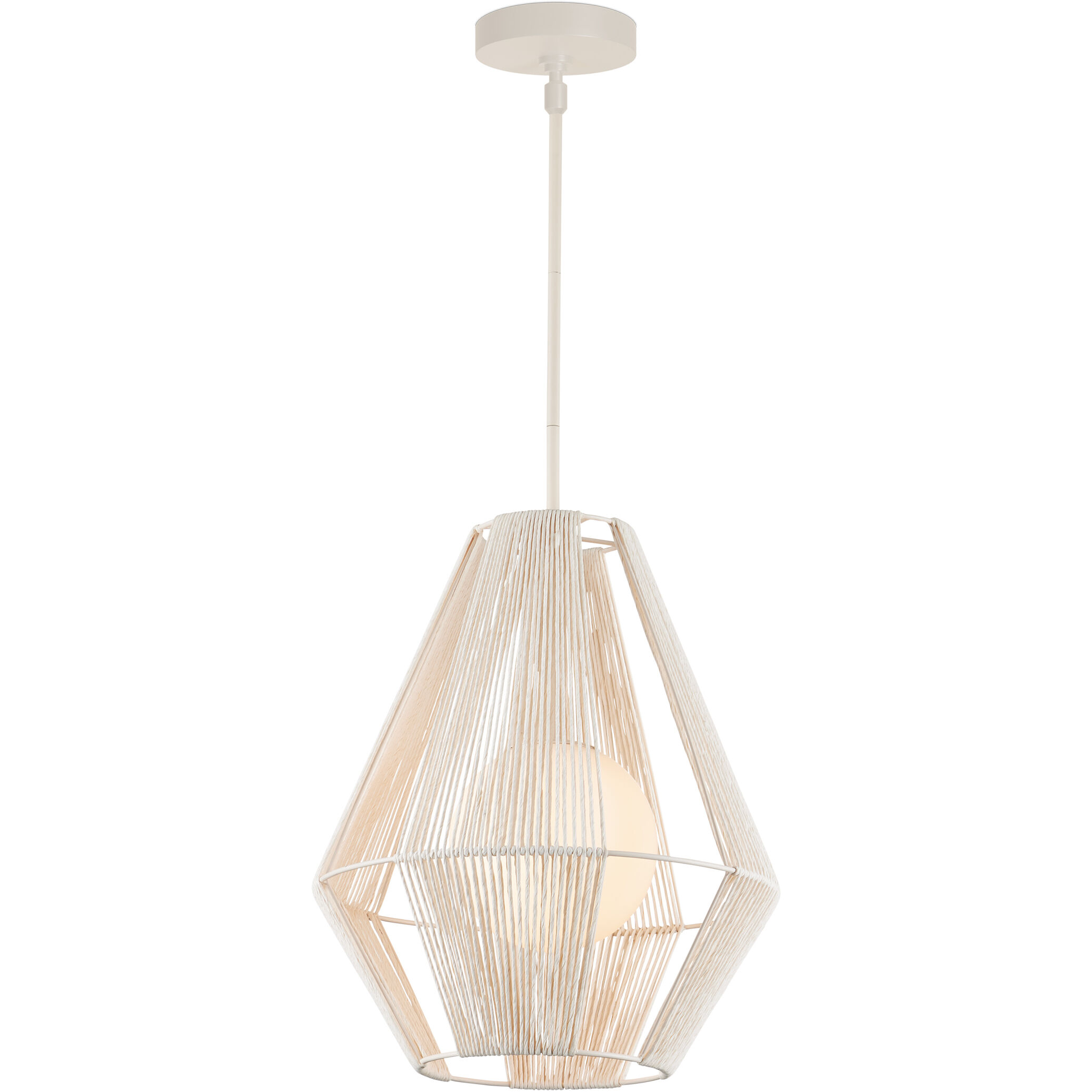 Fraxel 1 Light 17 inch White/Frosted White/Vanilla Pendant Ceiling Light